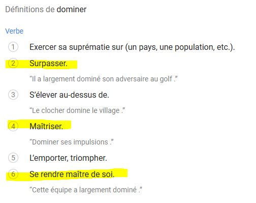 Dominer signification